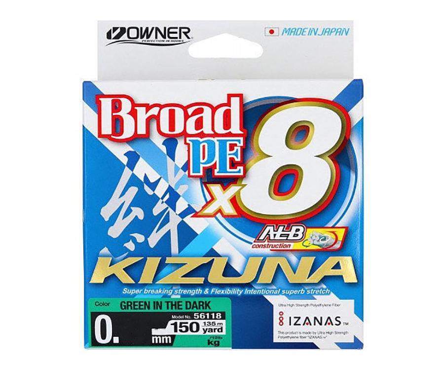 Шнур OWNER KIZUNA Broad PEx8 0,1мм 4,1кг 135м Green - фото 2