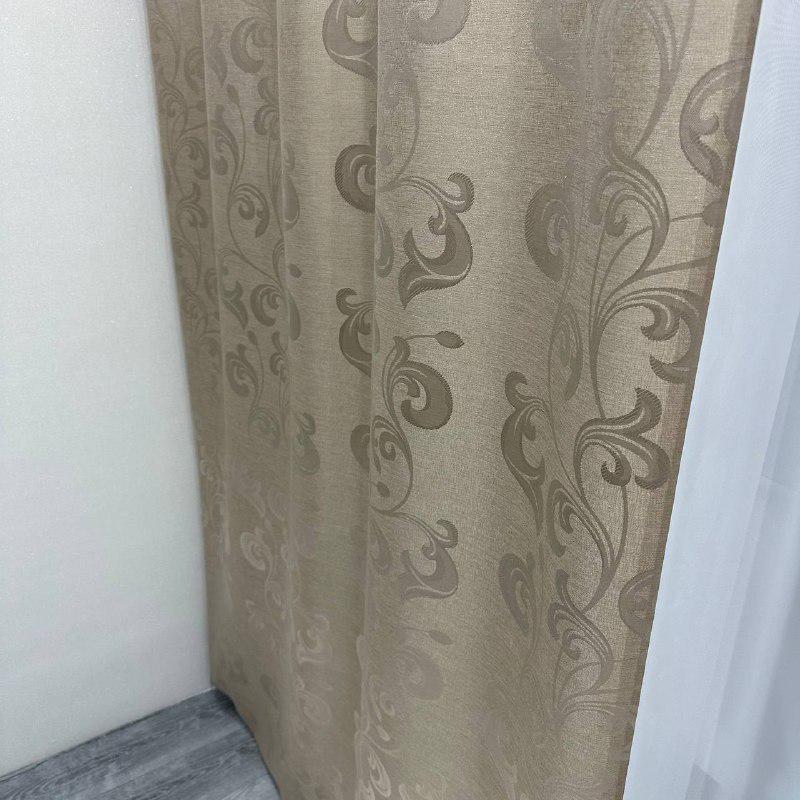 Штори Toscana жаккардові 1,5х2,7 м 2 шт. Бежевий - фото 3 Штори Toscana жаккардові 1,5х2,7 м 2 шт. Бежевий - фото 3