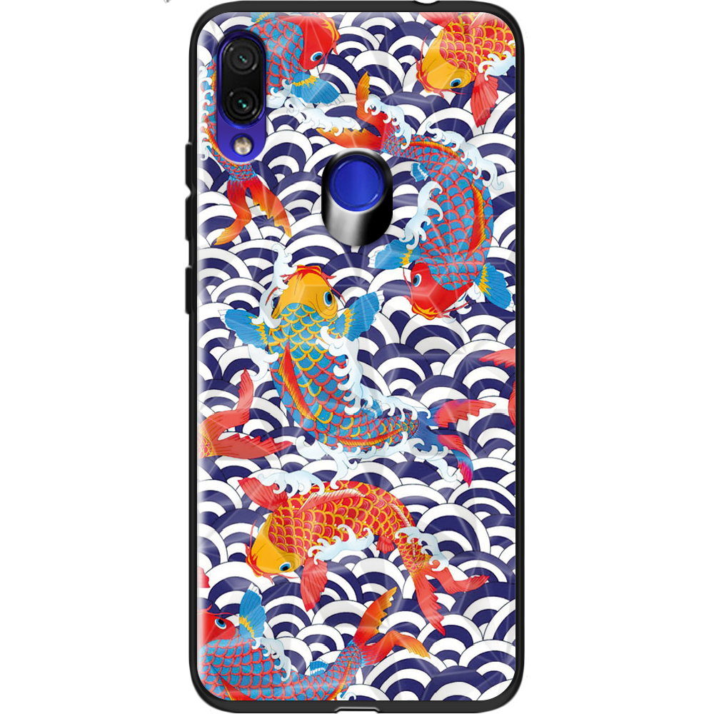 Чехол Boxface Xiaomi Redmi Note 7 Koi Fish Черный силикон с призмой (36202-up2477-37871)