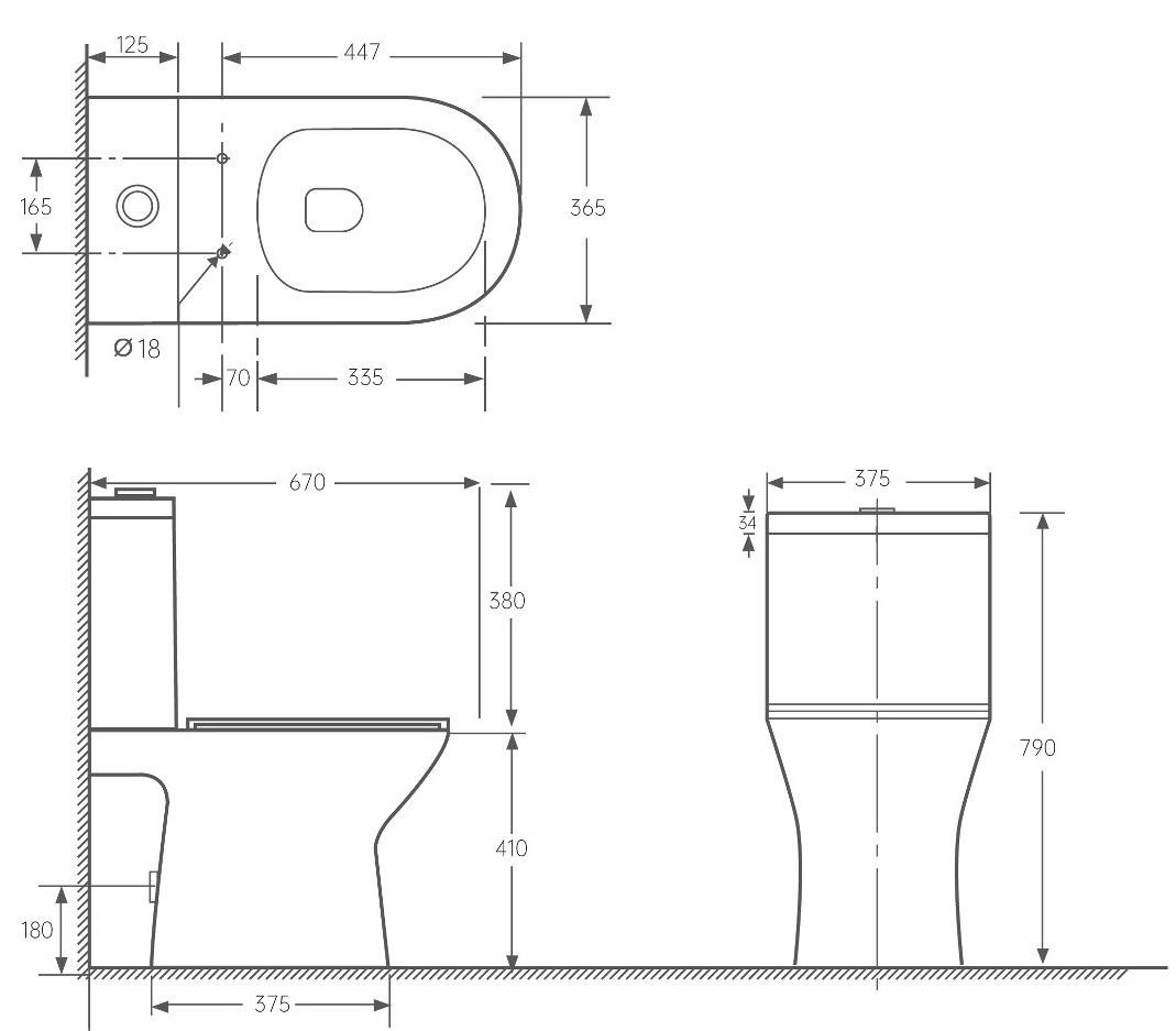 Унітаз підлоговий RJ Feel RJCE02901 безобідковий із сидінням з мікроліфтом (273919) - фото 2 Унітаз підлоговий RJ Feel RJCE02901 безобідковий із сидінням з мікроліфтом (273919) - фото 2