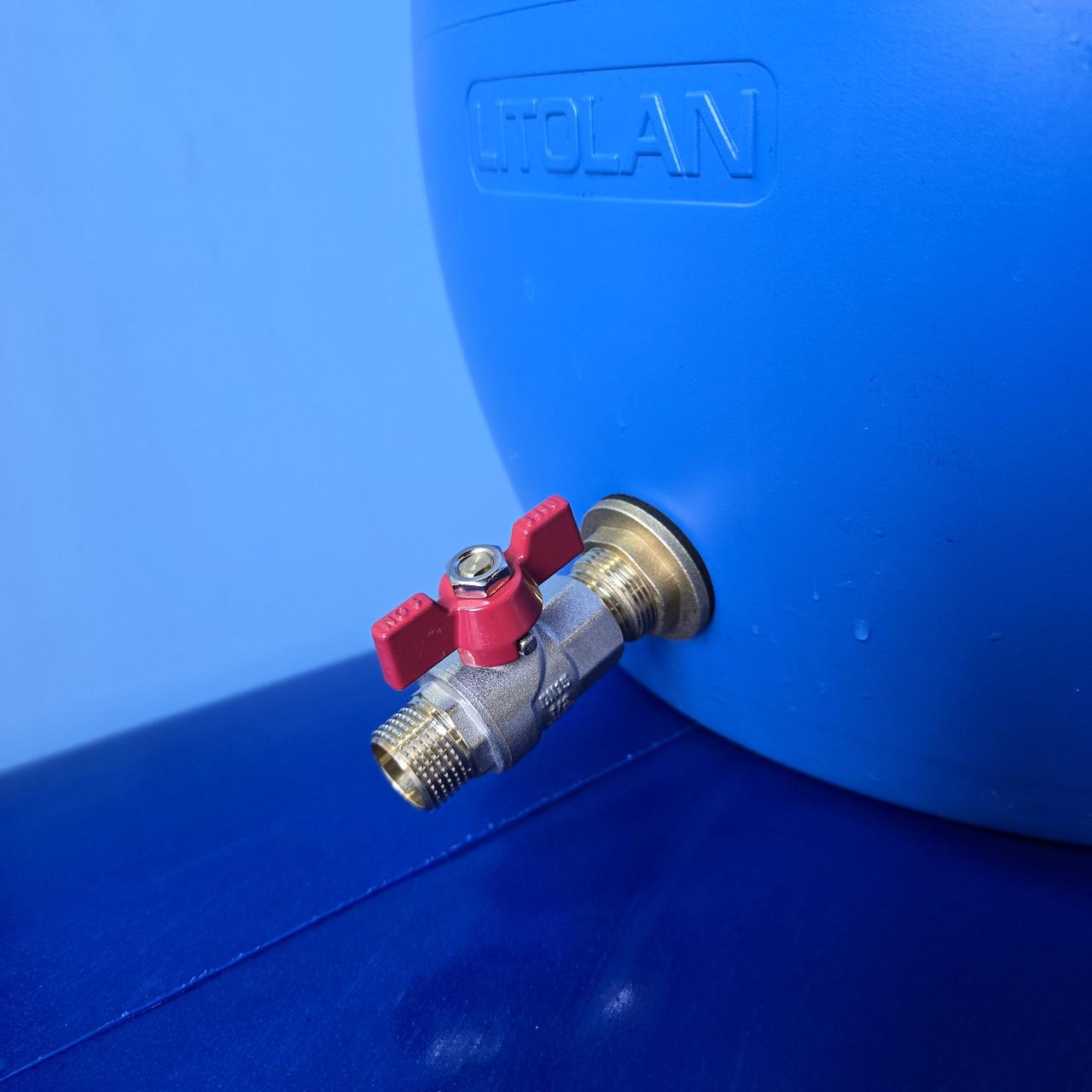 Бочка для брожения Litolan с винным клапаном U-образный и латунным сливным краном 1/2" 45 л (29646) - фото 2