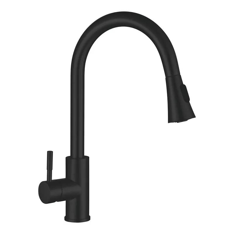 Смеситель для кухни MIXXUS SUS-014-B с выдвижной воронкой Black (MI5862)