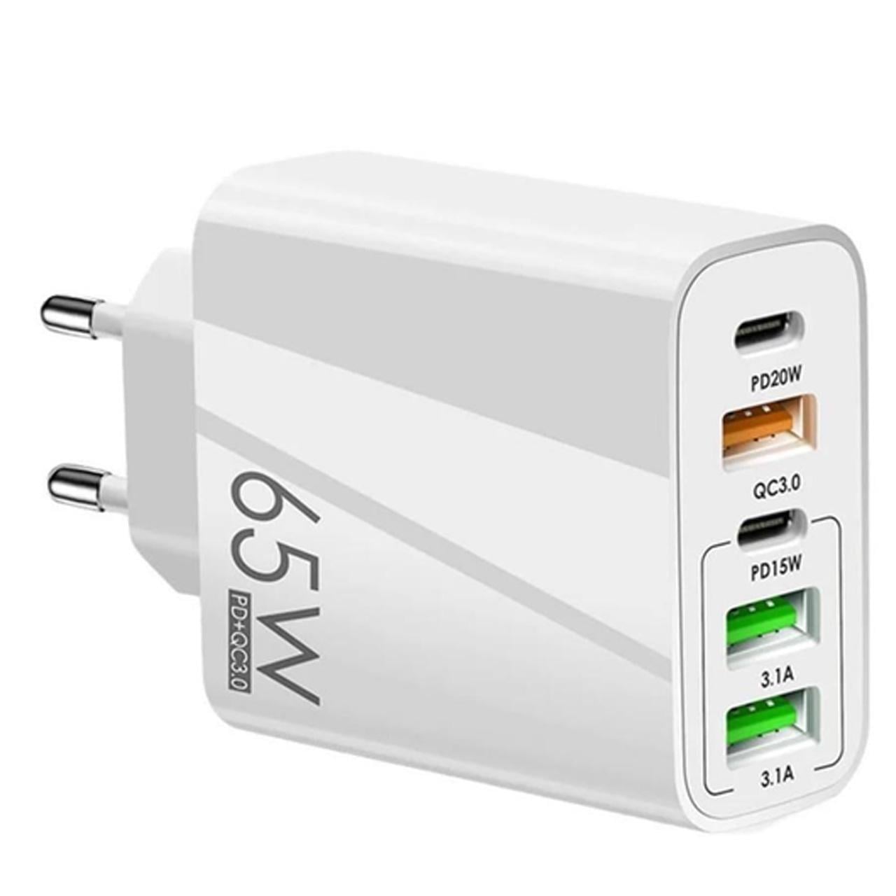 Зарядний пристрій 65W PD+QC для телефонів/планшетів/ноутбуків Білий (1801330)