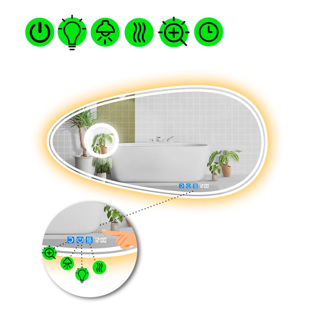 Зеркало с LED подсветкой Occhio 4 с подогревом и линзой с подсветкой 80x40 см (8775921) Зеркало с LED подсветкой Occhio 4 с подогревом и линзой с подсветкой 80x40 см (8775921)