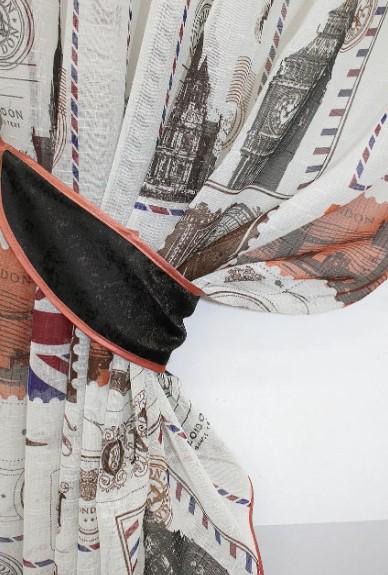 Фіранка на кухню льон/жакард 270х170 см Молочний/Венге (084к) - фото 3 Фіранка на кухню льон/жакард 270х170 см Молочний/Венге (084к) - фото 3