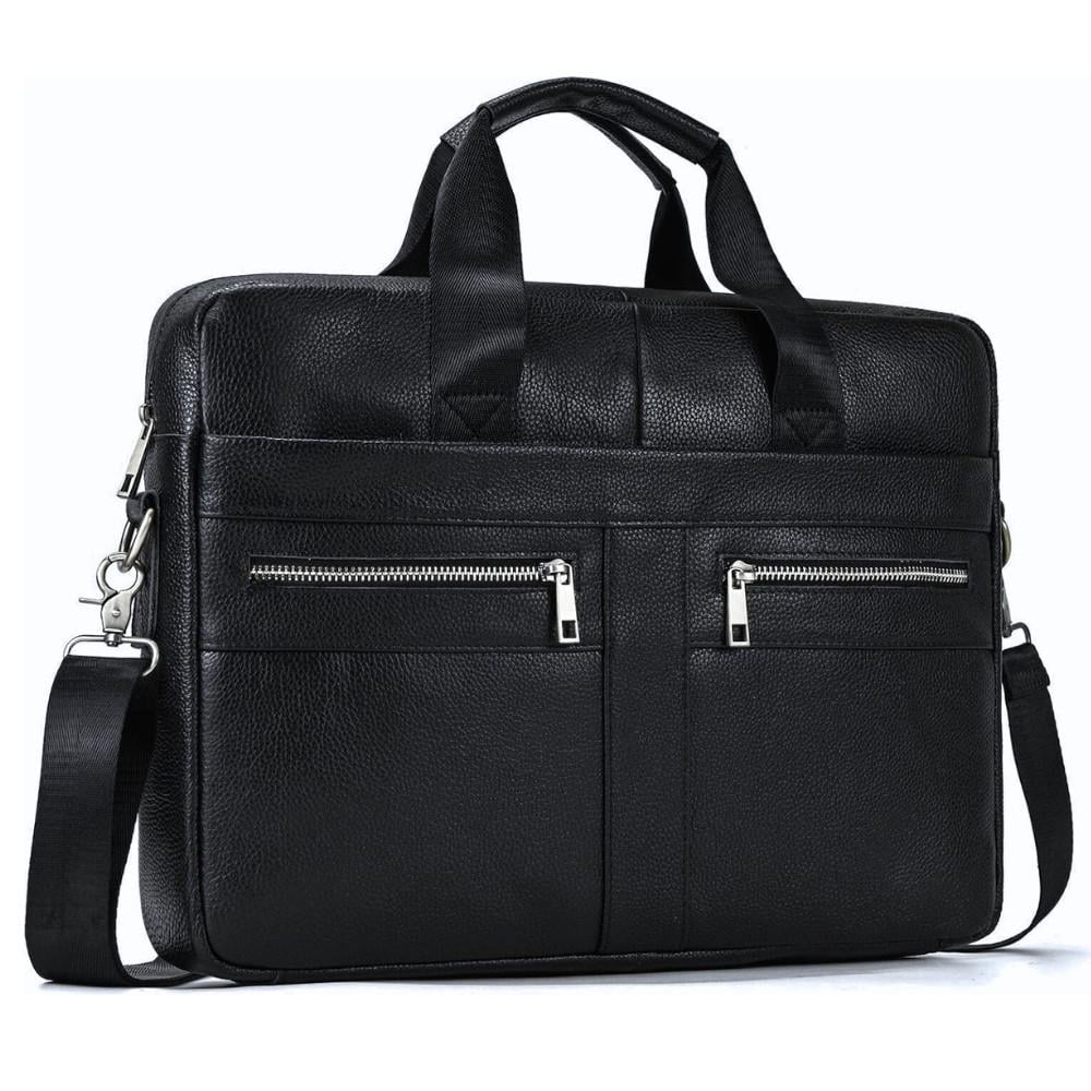 Портфель чоловічий Lorian з натуральної шкіри з відділенням для ноутбука Чорний (LR 252019-black) - фото 2 Портфель чоловічий Lorian з натуральної шкіри з відділенням для ноутбука Чорний (LR 252019-black) - фото 2