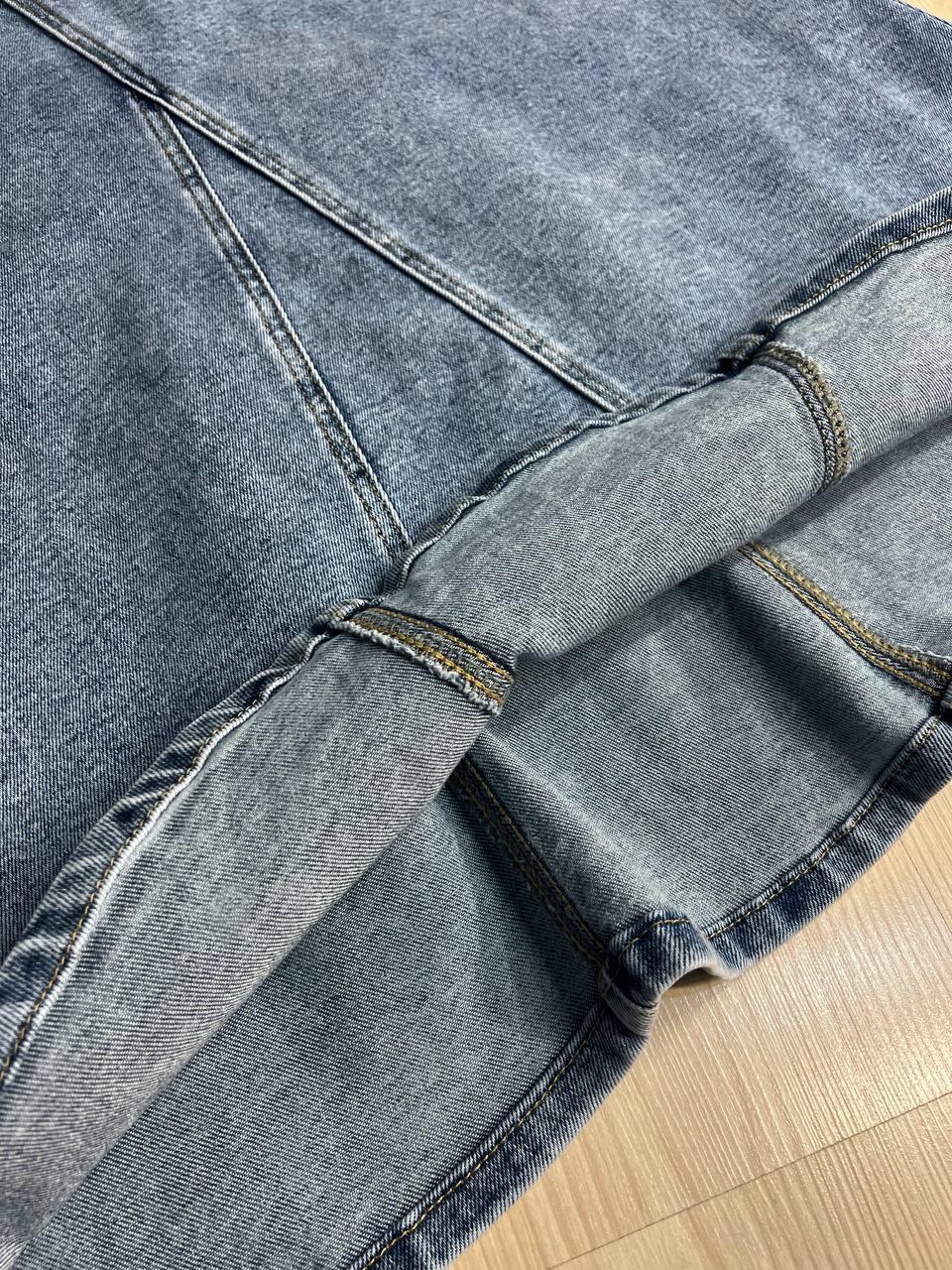 Спідниця жіноча джинсова Moss 501 довга трапеція з клином р. 26 Блакитний (4086) - фото 6