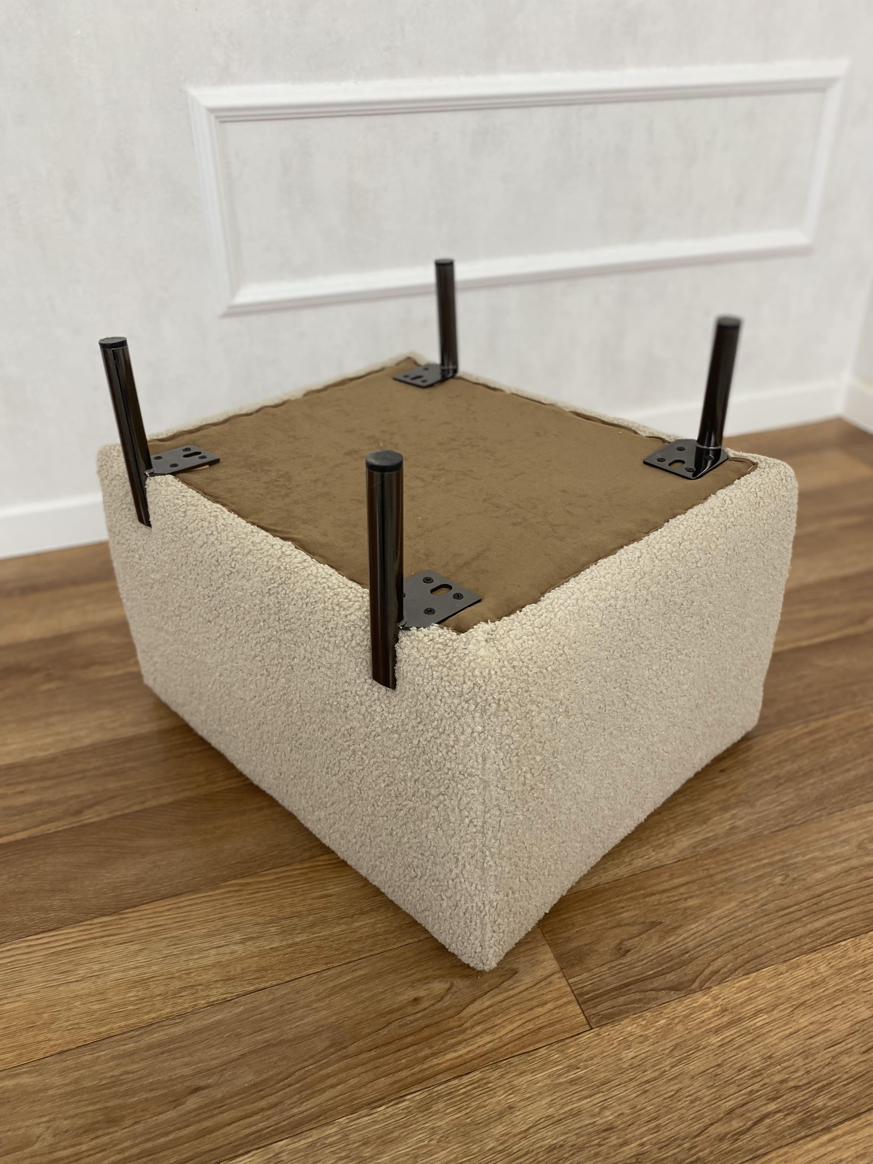 Пуф-банкетка Spicy м'який прямокутний 60x50x45 см Молочний - фото 3 Пуф-банкетка Spicy м'який прямокутний 60x50x45 см Молочний - фото 3