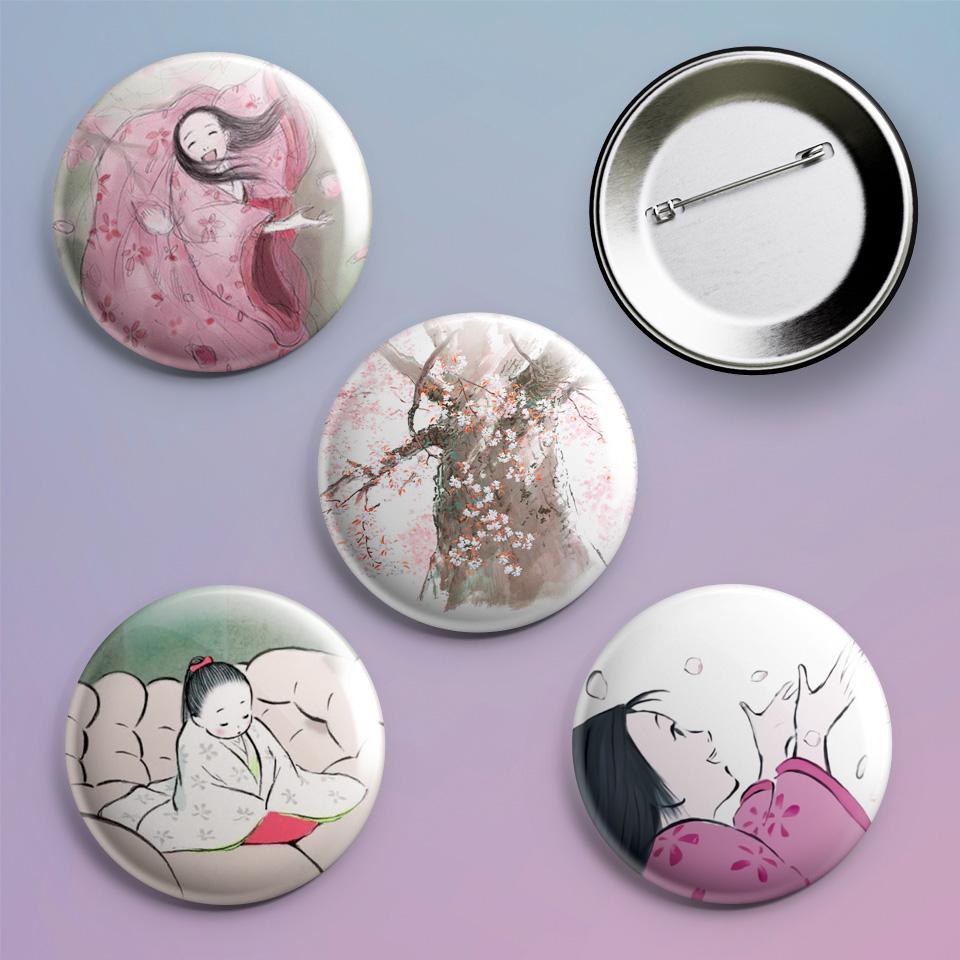 Значки на рюкзак с принтом аниме Kaguya-hime no Monogatari The Tale of The Princess Kaguya 4 шт. Значки на рюкзак с принтом аниме Kaguya-hime no Monogatari The Tale of The Princess Kaguya 4 шт.