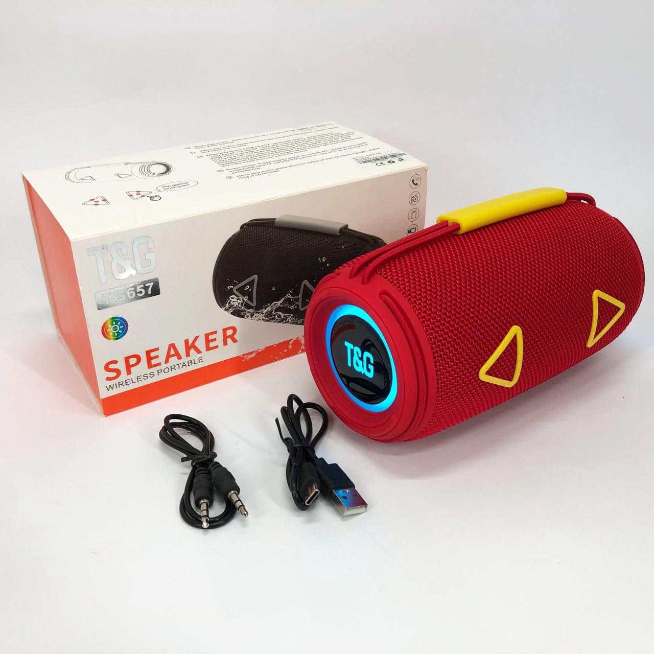Колонка Bluetooth TG657 з RGB підсвічуванням 1500 mAh Червоний - фото 2