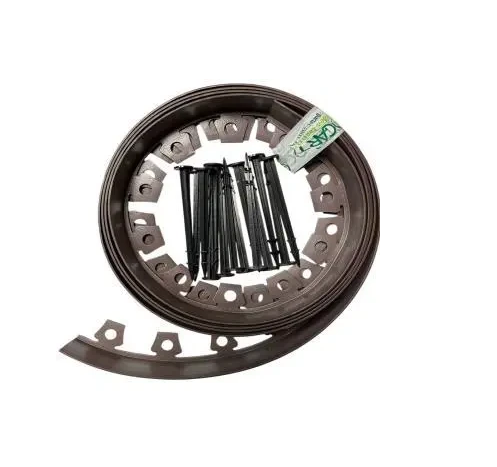 Садовый универсальный бордюр GARTEC 6 м и 15 кол для фиксации Коричневый (Gartecbrown 6)