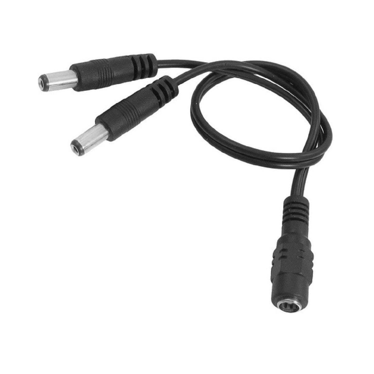 Кабель разветвитель для питания роутеров от павербанка DC 5.5-2 х DC 5,5 0,4 м Черный (C55005B)