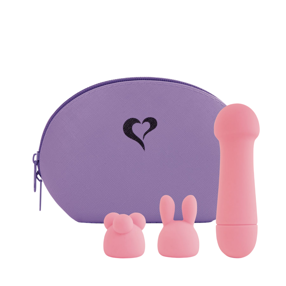 Вибратор клиторальный с 2 насадками Feelztoys Mister Bunny 13,5 см Розовый (31005)