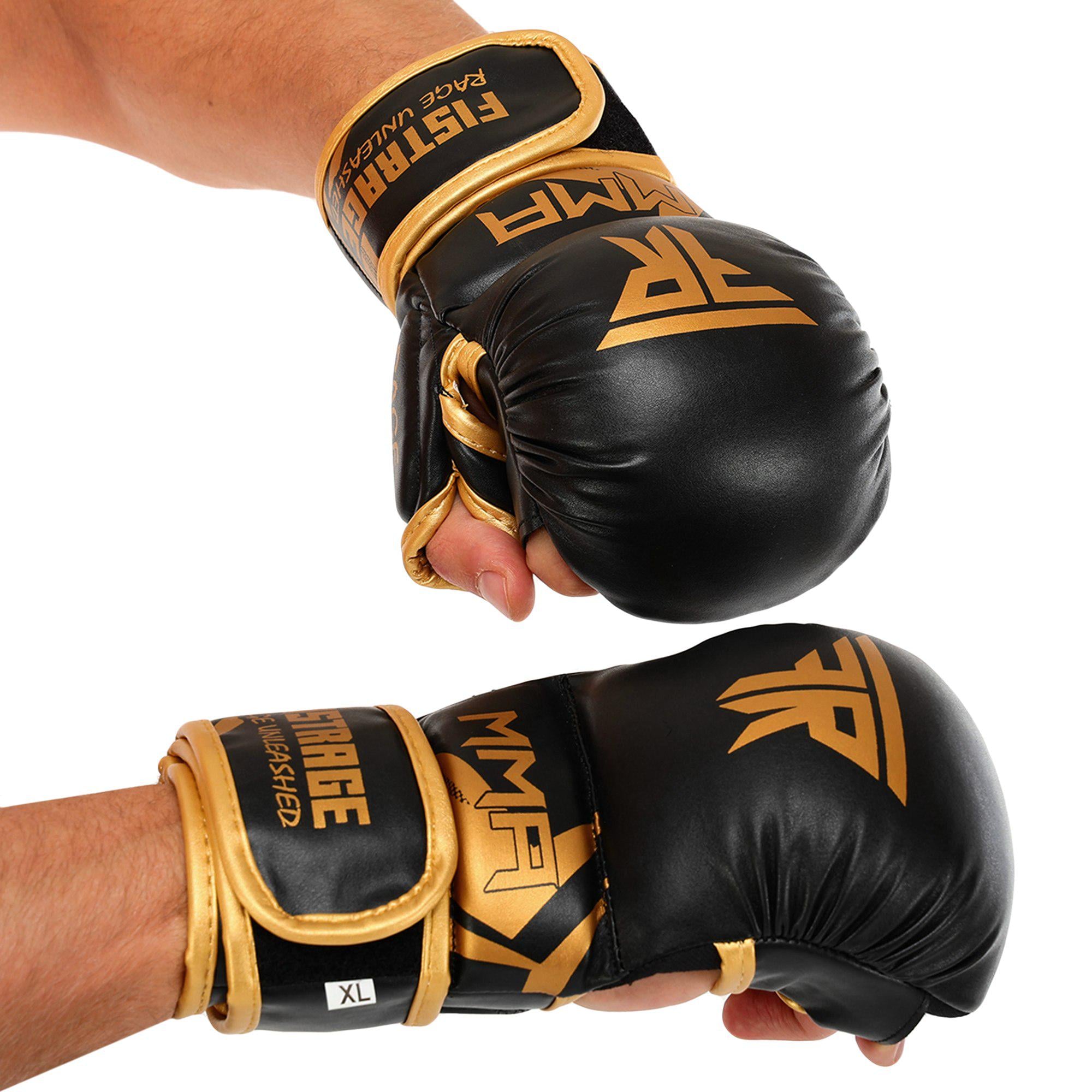 Перчатки для смешанных единоборств VL-5521 FLEX FISTRAGE MMA L Черный/Золотой (8585053829578)