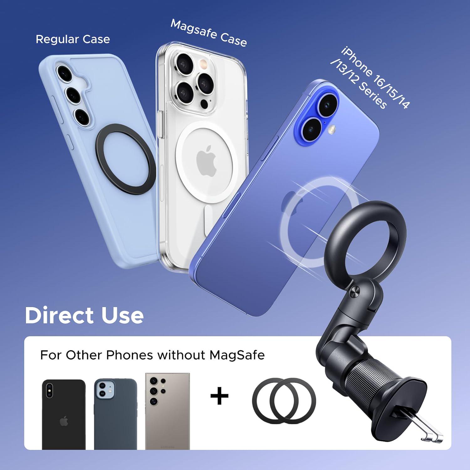 Крепление магнитное для телефона UGREEN LP923 с вращением на 360° для iPhone 16/15/14 Pro/Samsung/Xiaomi Black (65185) - фото 7 Крепление магнитное для телефона UGREEN LP923 с вращением на 360° для iPhone 16/15/14 Pro/Samsung/Xiaomi Black (65185) - фото 7