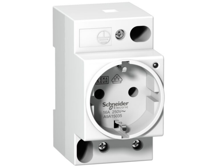 Розетка модулі ульна на дін-рейку Schneider 2р+е+led 16А Розетка модулі ульна на дін-рейку Schneider 2р+е+led 16А