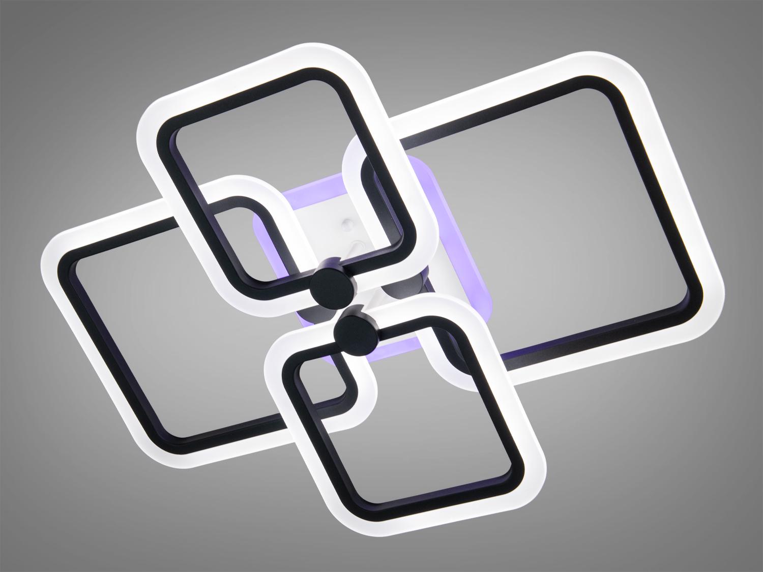 Люстра LED с димером и подсветкой 70 W Черный (A8208/4BK LED 3color)