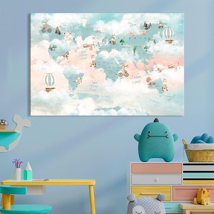 Картина на холсте Сказочная карта мира 80x54 см (V538-1_L) Картина на холсте Сказочная карта мира 80x54 см (V538-1_L)