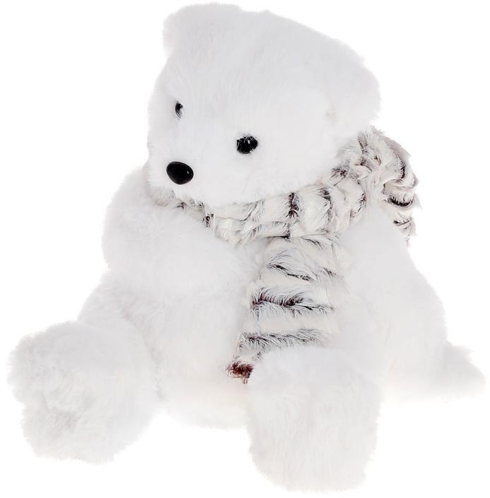 Игрушка декоративная мишка 21 см Белый