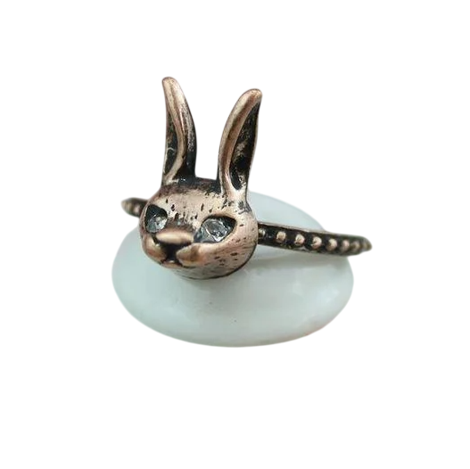 Кольцо Зайчик под бронзу 17 мм (4C-1072)