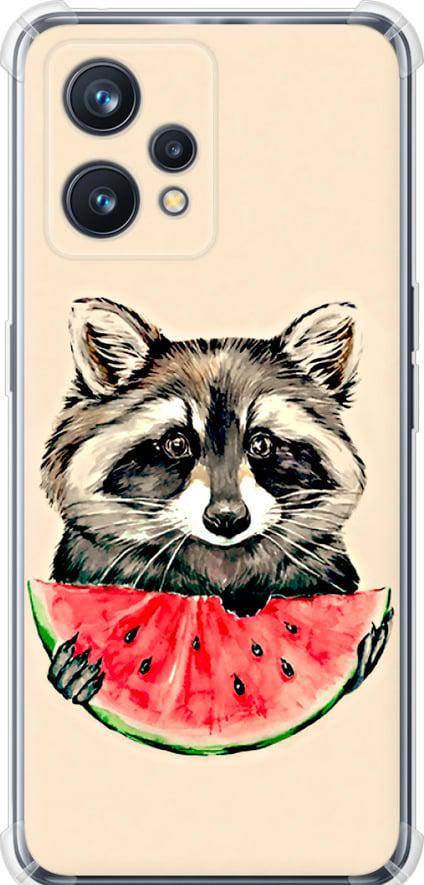 Чохол на Realme 9 Єнотик з кавуном (4605sp-2866-42517)