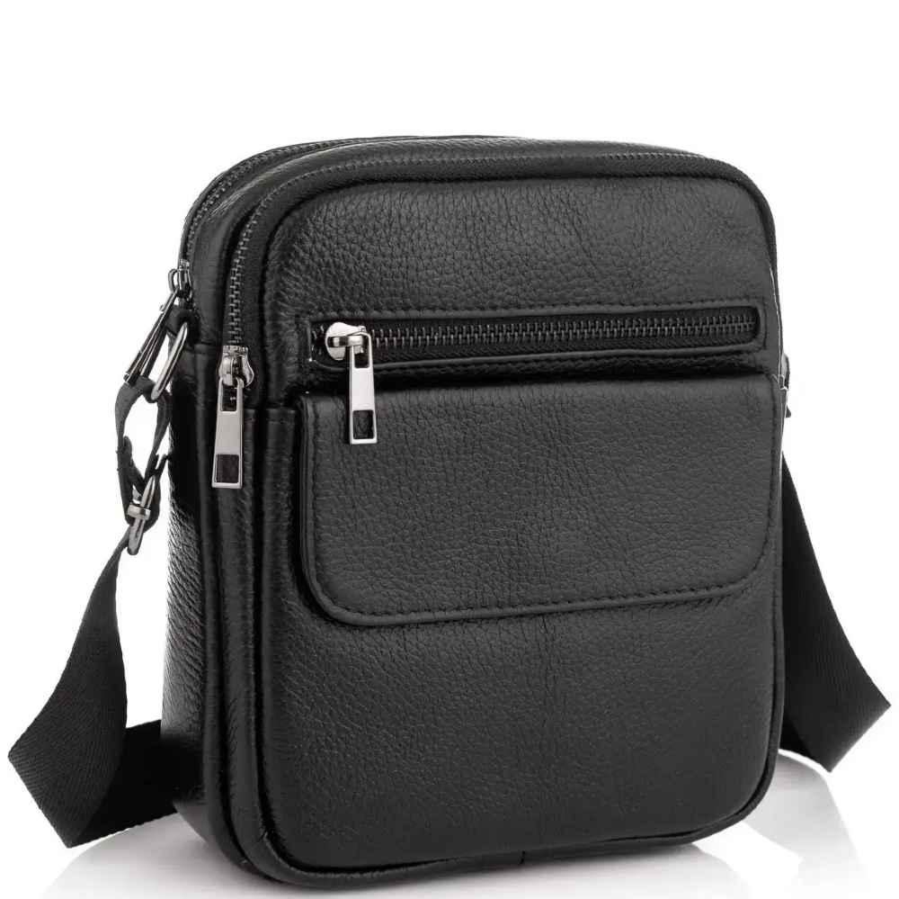 Сумка кожаная через плечо Tiding Bag A25F-4130A Черный