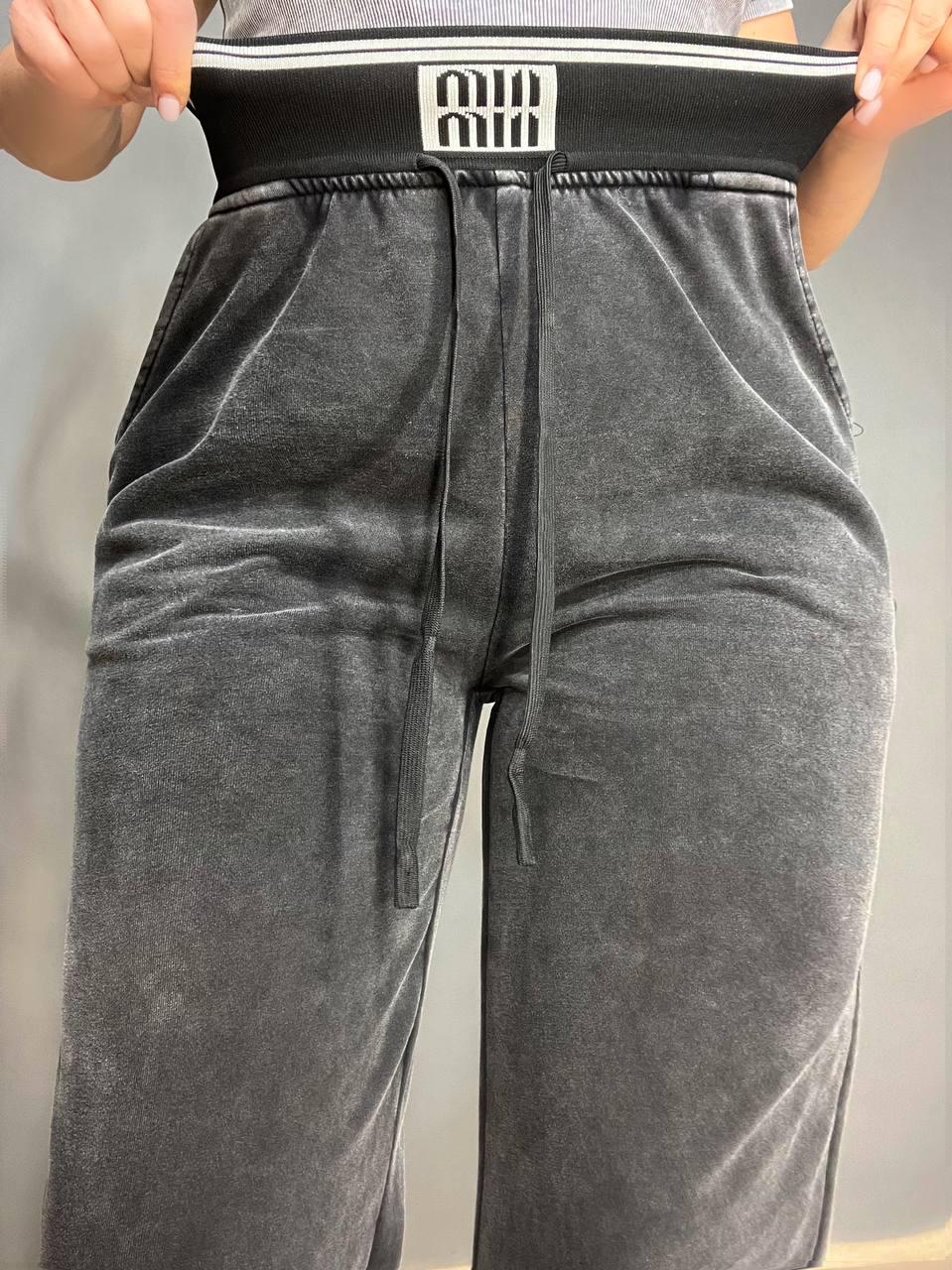 Брюки женские Yimeite 512 палаццо широкие трикотажные вареные тай-дай талия на резинке р. 29 Черный (3890) - фото 4 Брюки женские Yimeite 512 палаццо широкие трикотажные вареные тай-дай талия на резинке р. 29 Черный (3890) - фото 4