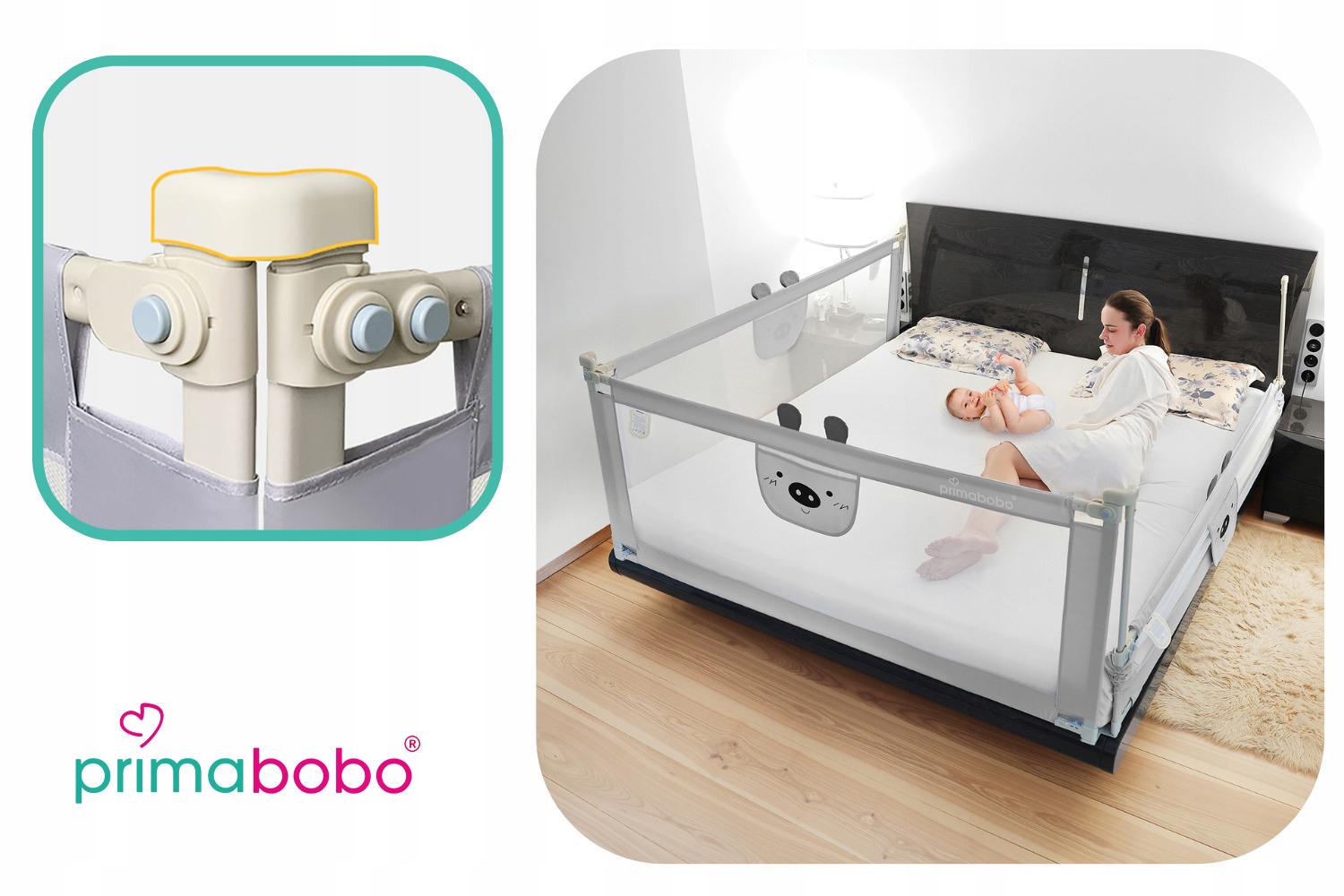 Бортик для ліжка захисний Primabobo Bear 160 см Сірий (BM01_SZ 160) - фото 7