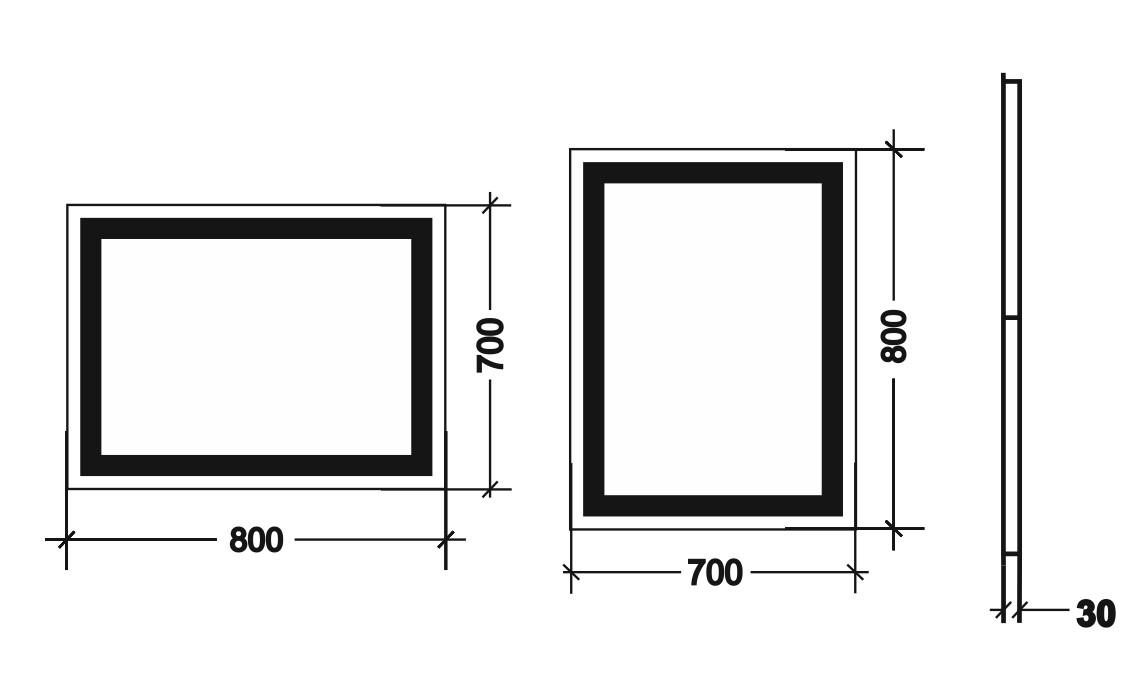 Зеркало с LED подсветкой для ванной комнаты Фэтто 800х700 мм (FETTO-800х700) - фото 3