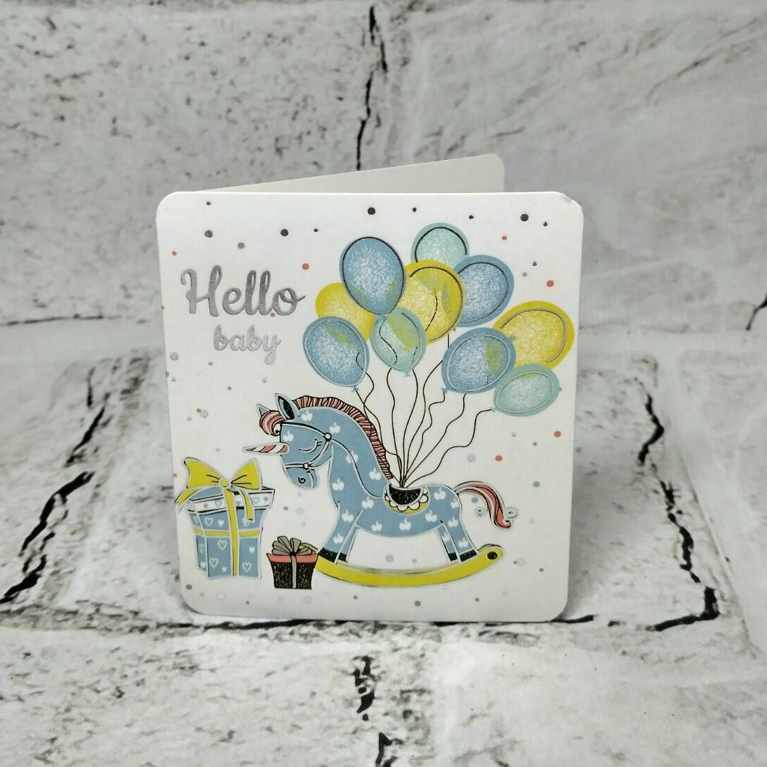 Открытка подарочная It's a boy Baby Shower 7,1х8,2 см (5503-1713)