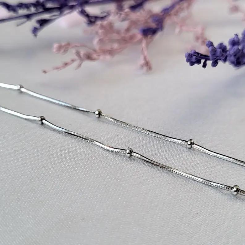 Цепочка-снейк из серебра с шариками 2,70 г 925 пробы 1 мм 45 см