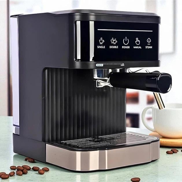 Кавоварка Crownberg CB-1572 1200 Вт напівавтоматична 1,8 л з сенсорним керуванням 20 бар (13356407)