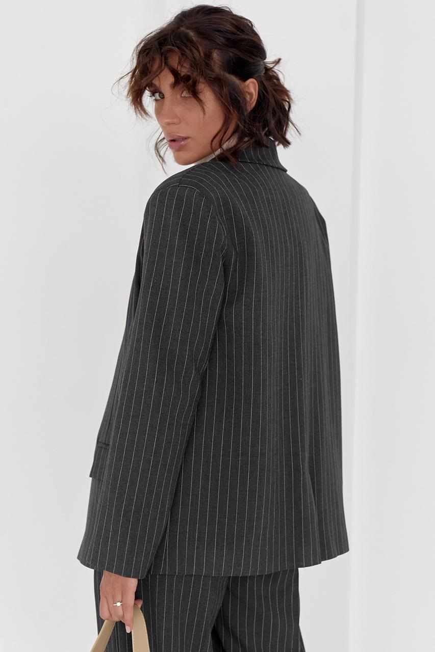 Пиджак на пуговицах M Темно-серый (11859695) - фото 2 Пиджак на пуговицах M Темно-серый (11859695) - фото 2