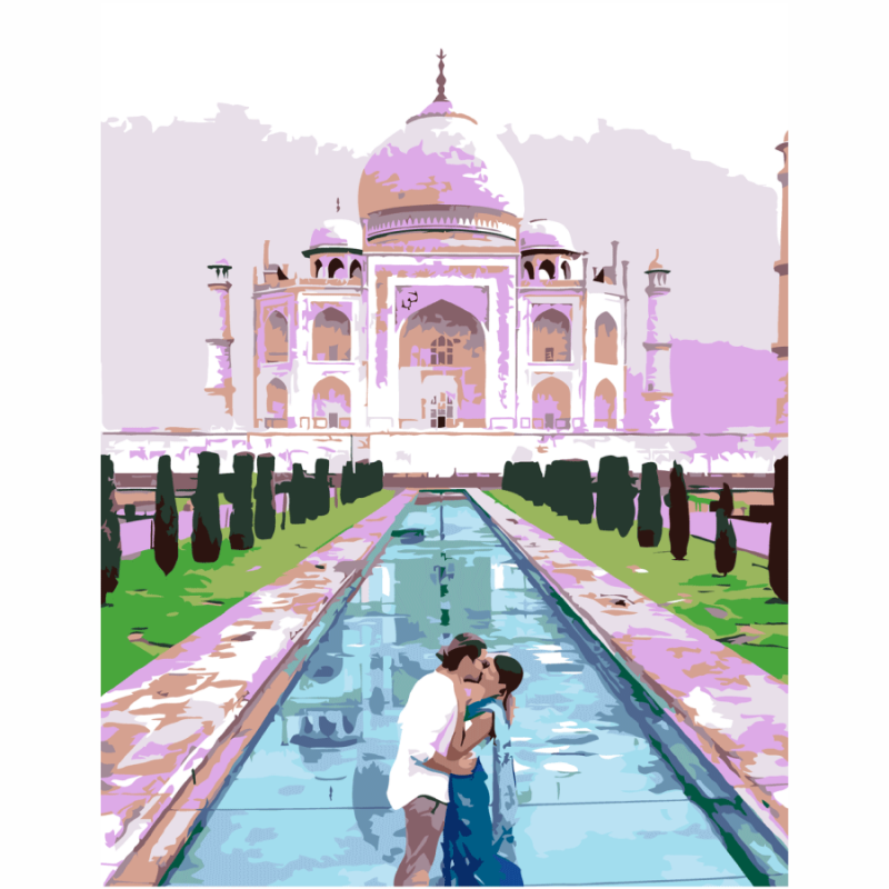 Картина по номерам Rosa Свидание в Тадж-Махал 35х45 см (Az-261127)