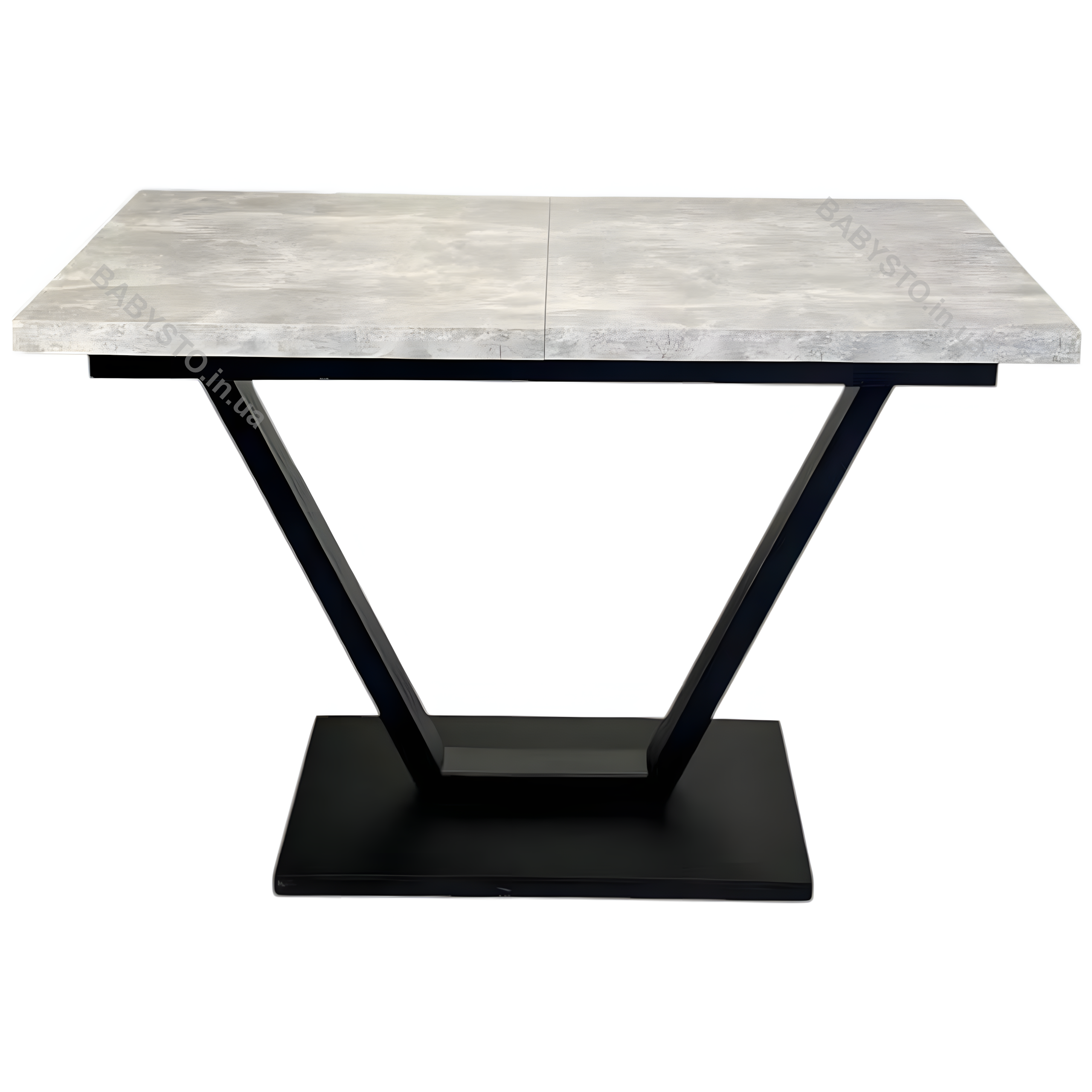 Стол кухонный раскладной RoMax Vegas Loft 155/195х75 см Бетон/Черный