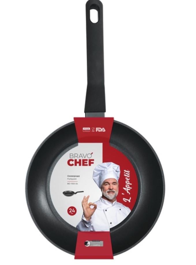 Сковорода Bravo CHEF глубокая 24 см Черный (BC-1103-24)