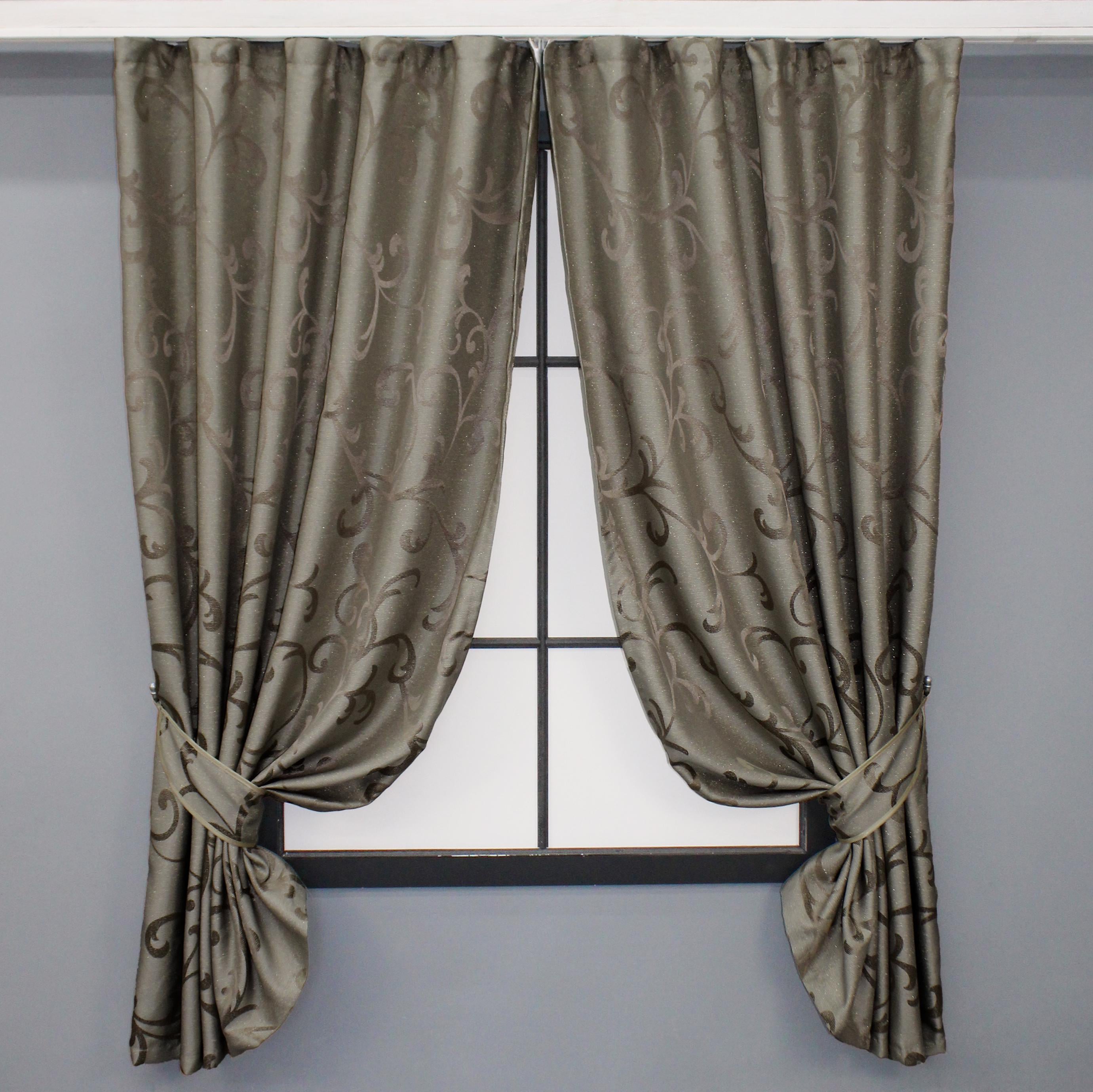 Комплект коротких штор VR-Textil Жаккард Allure №1608ш 130х170 см 2 шт. Какао (35-0274)