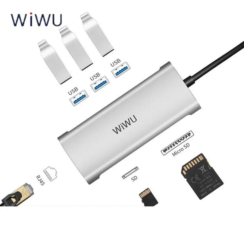 USB-хаб WiWU Alpha A631STR USB Type-C 6в1 (ts000073595) - фото 2