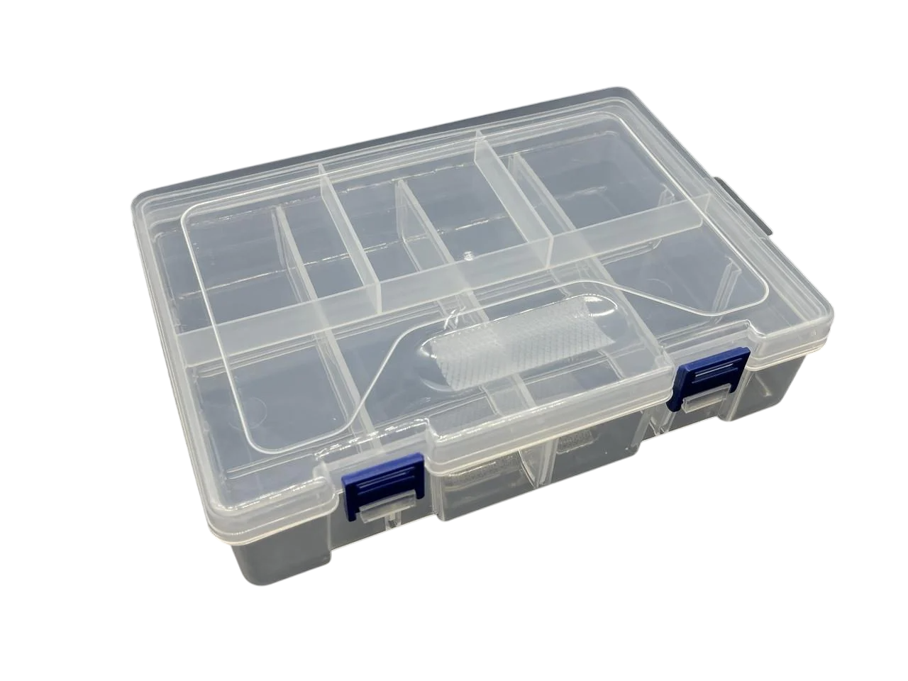 Органайзер пластиковый с ячейками двухслойный с крышкой 23х16 см Прозрачный (BOX-2)