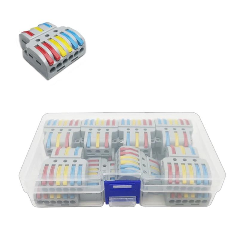 Набор клемм Tactix 0,08-4 мм2 35А 1-3+1-3+1-3 разветвитель одинарная 40х33,5х14,5 мм 14 шт. Разноцветный (LT-633-14box)