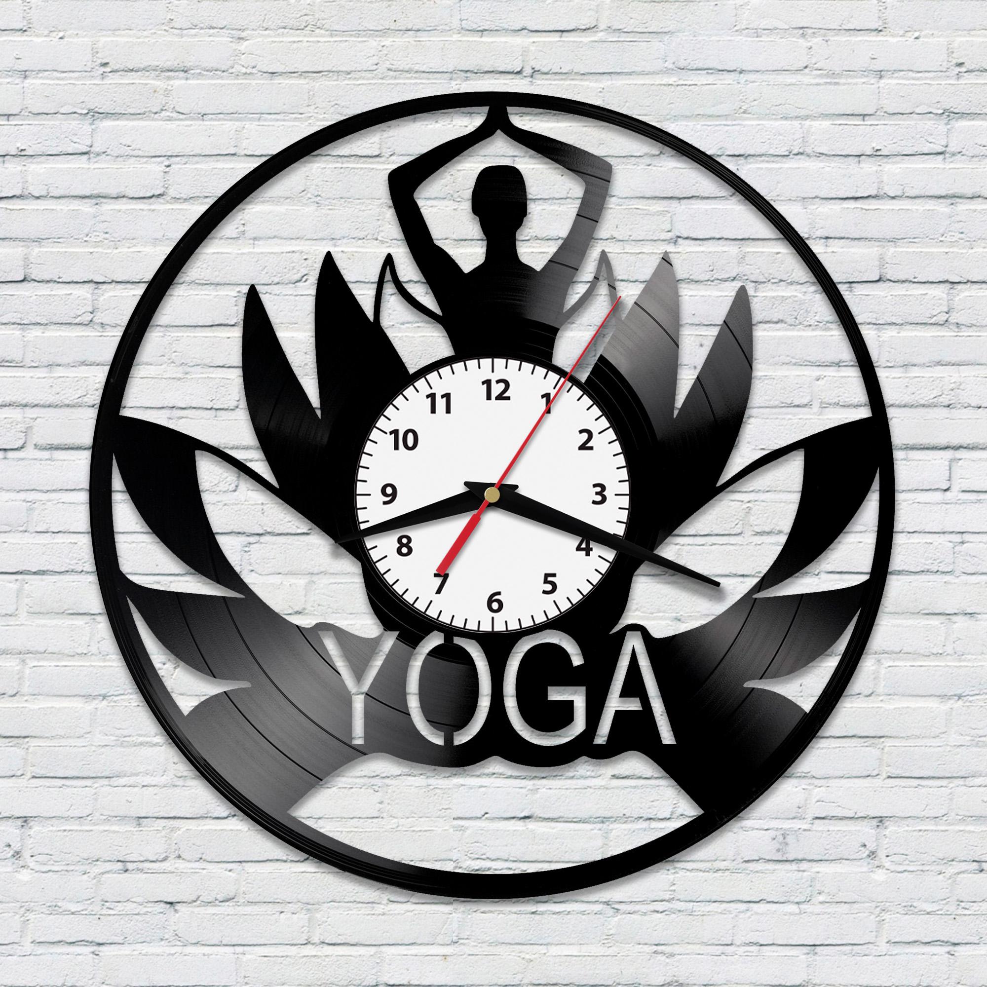 Виниловые настенные часы "Йога" (4515412547-Т)