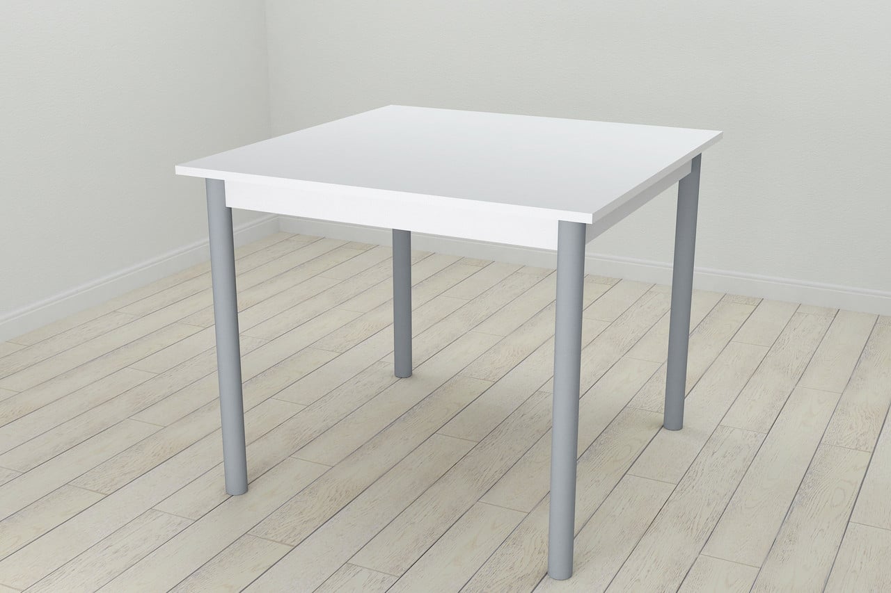 Стіл кухонний Ferrum-decor Агата ДСП 16 мм 75x80x80 см Сірий/Біле (AGA0043)