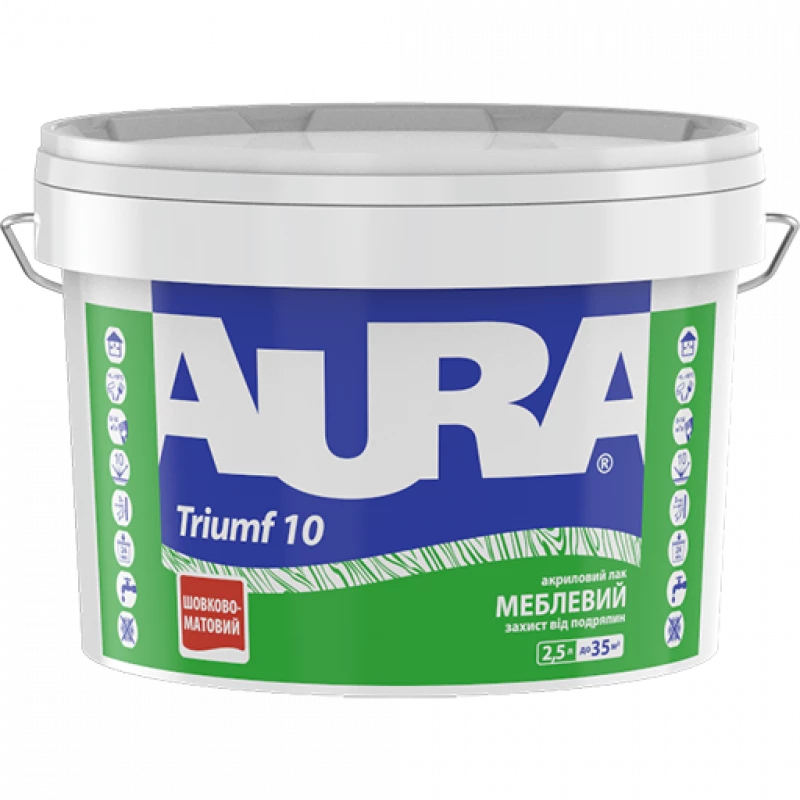 Лак акриловый Aura Triumf 10 мебельный 2,5 л (2571482383)