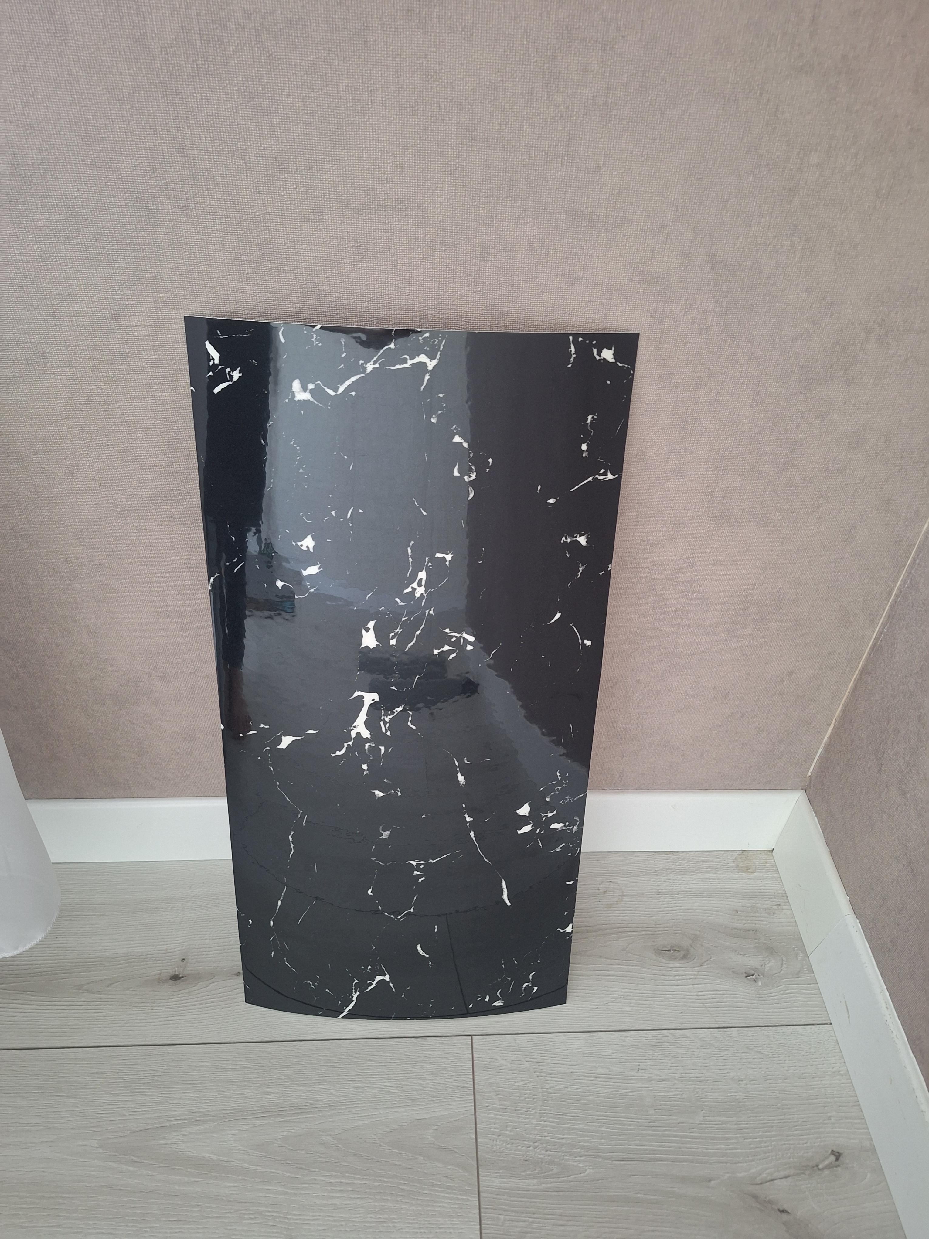 Плитка-самоклейка вінілова мармур 600х300х2 мм Чорний глянцевий (F09) - фото 2