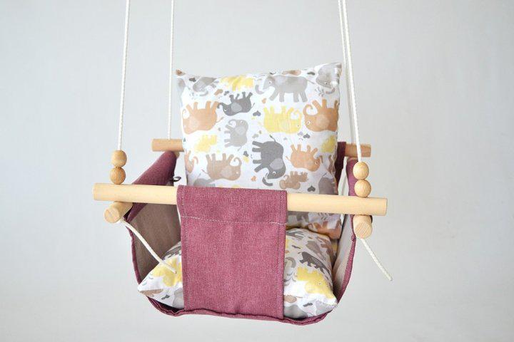 Дитяча гойдалка Infancy Слоники Рожевий (10142299) - фото 4 Дитяча гойдалка Infancy Слоники Рожевий (10142299) - фото 4