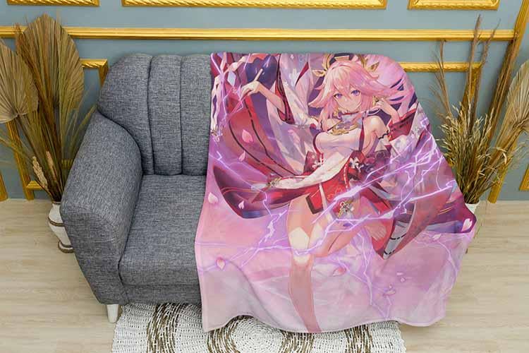 Плед Beauty Yae Miko Genshin Impact плюш двухслойный 135х150 см (113724-2)