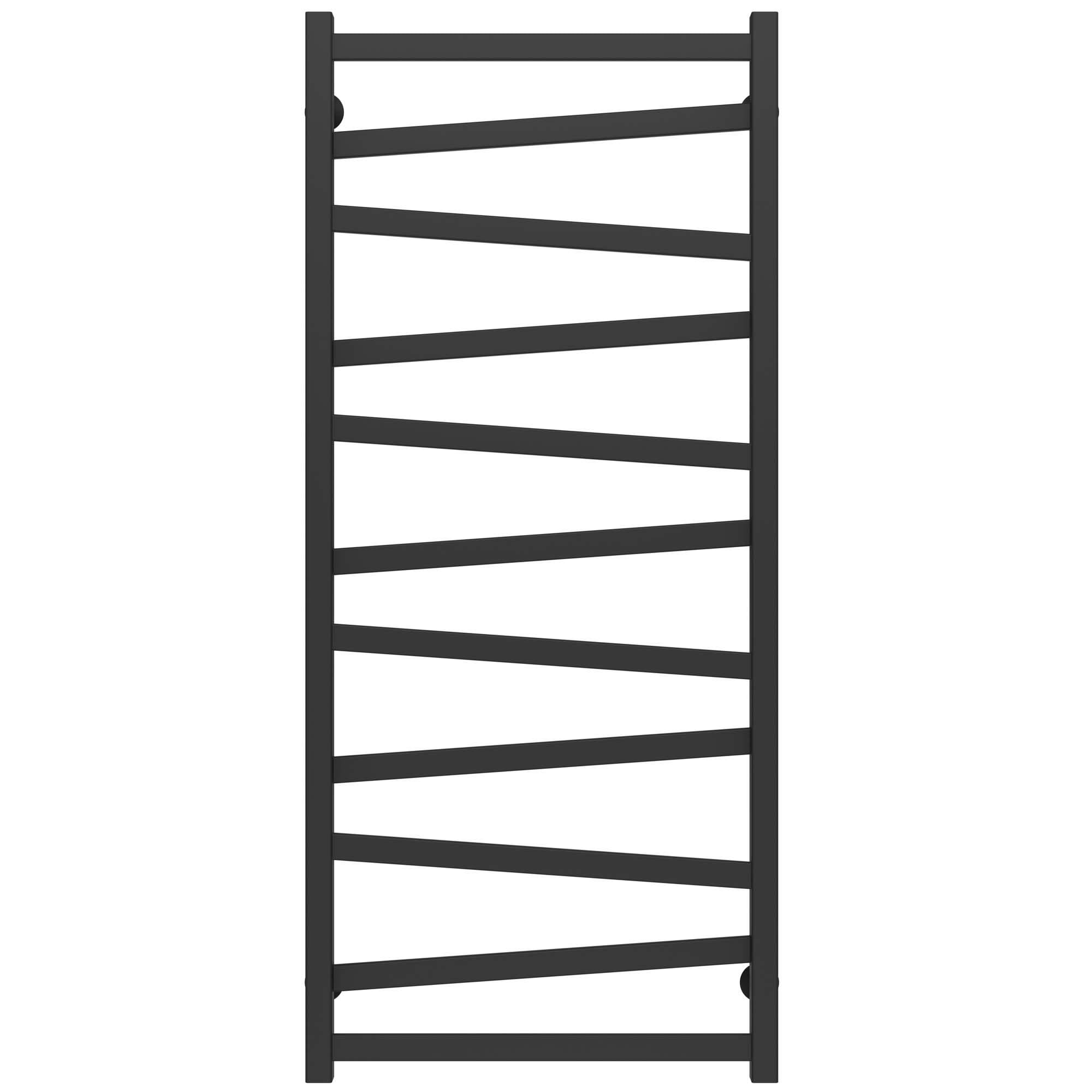 Полотенцесушитель водяной Deffi Alpha П11 боковое левое подключение нержавеющая сталь 500x1200 мм Черный (A.AL.120.50.11.BB)