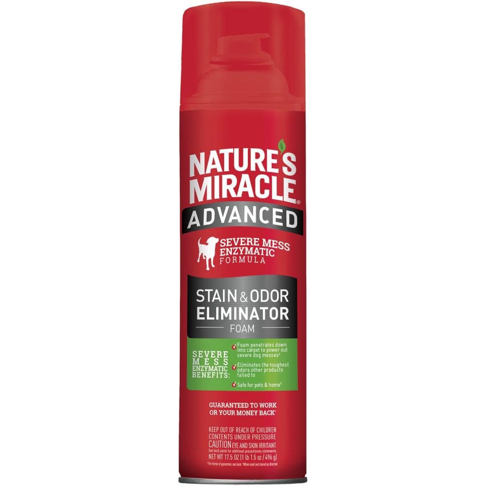 Пена для удаления пятен и запахов от собак Nature's Miracle Advanced Stain and Odor Eliminator с усиленной формулой 518 мл (680442/680135/6946 USA)