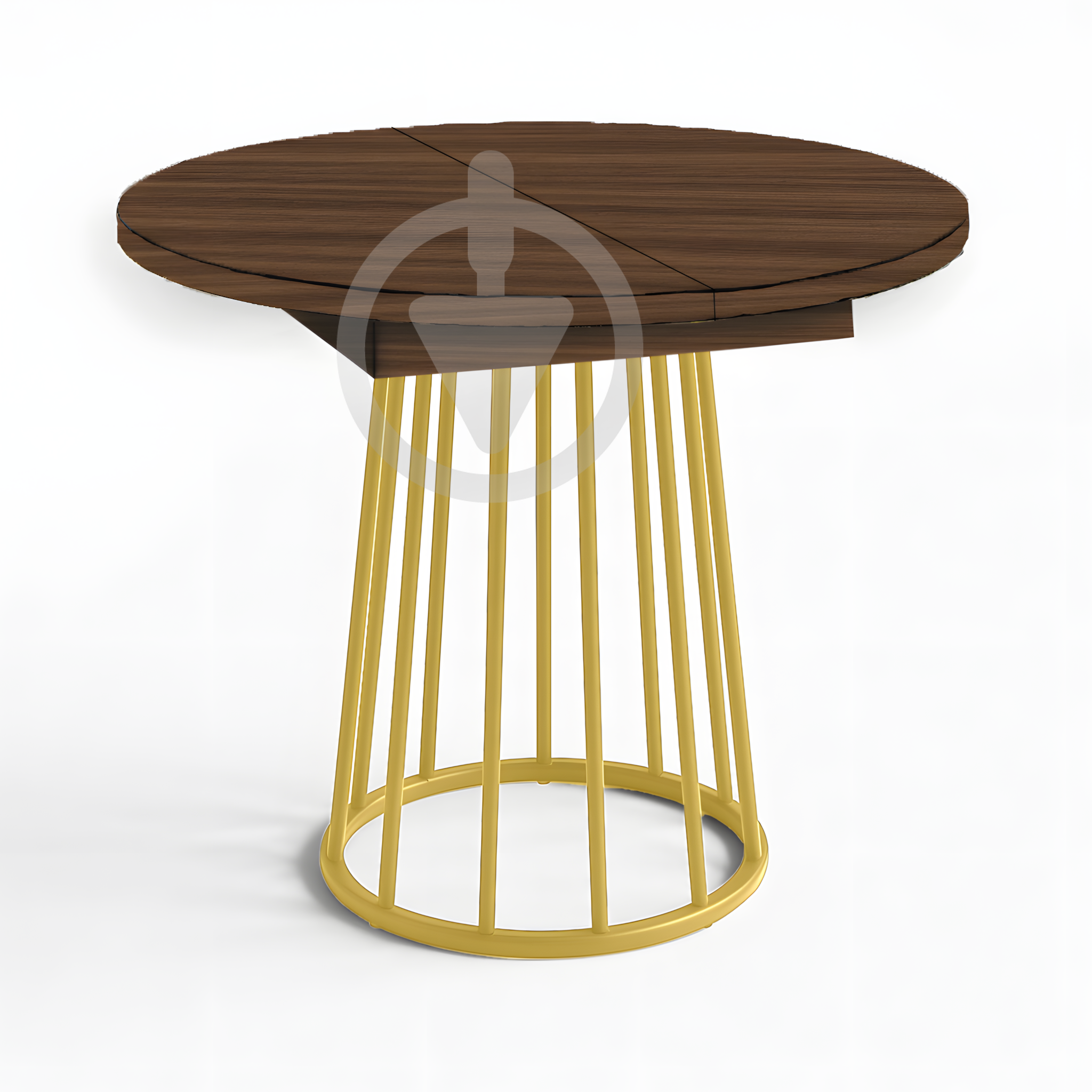 Стіл кухонний розкладний RoMax Elegant Slide 90x75/130x75 см Loft Горіх Франклін/Золотий - фото 1