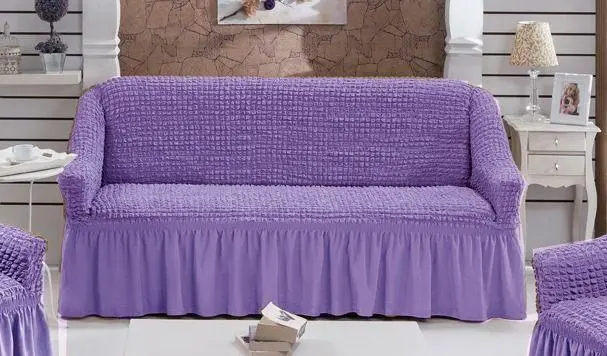 Чохол натяжний на диван з оборкою (31919385)